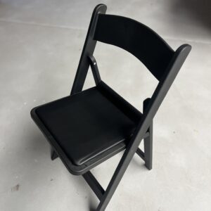 Klapstoel zwart (houtnerf)
